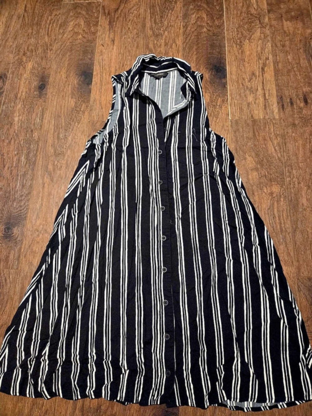 Banana Republic Striped Button Front Dress in Black & White Size XS